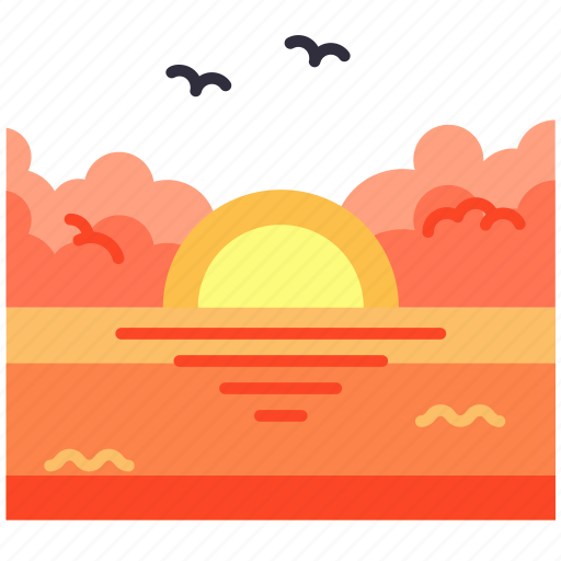Travel, tourism, holiday, vacation, sunset, sea, sun icon - Download on Iconfinder
