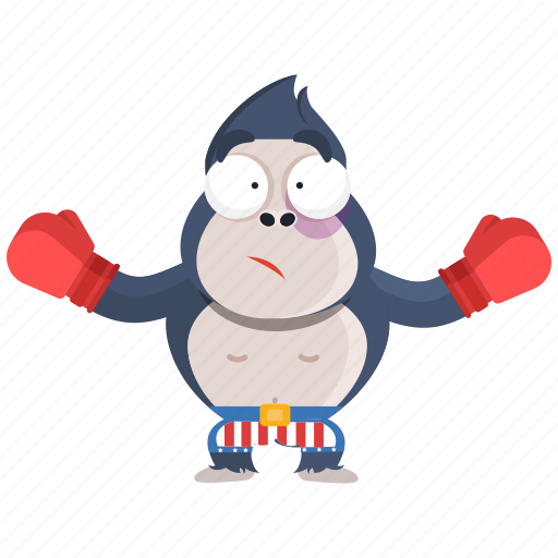 Boxer, emoji, emoticon, gorilla, smiley, sticker icon - Download on Iconfinder