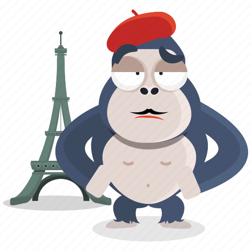 Emoji, emoticon, france, french, gorilla, smiley, sticker icon - Download on Iconfinder