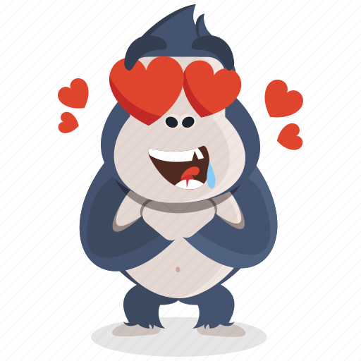 Emoji, emoticon, gorilla, in, love, smiley, sticker icon - Download on Iconfinder
