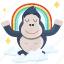 emoji, emoticon, gorilla, meditation, rainbow, smiley, sticker 