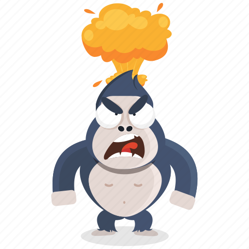 Angry, emoji, emoticon, gorilla, mindblown, smiley, sticker icon - Download on Iconfinder