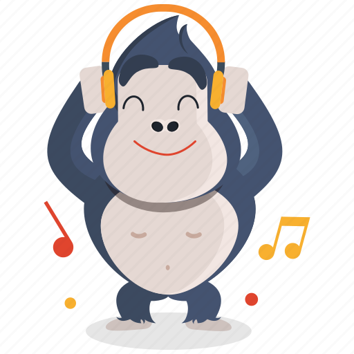 Emoji, emoticon, gorilla, music, smiley, sticker icon - Download on Iconfinder