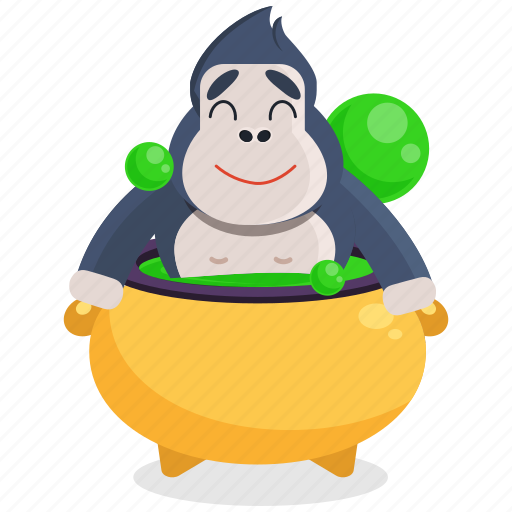 Cauldron, emoji, emoticon, gorilla, potion, smiley, sticker icon - Download on Iconfinder