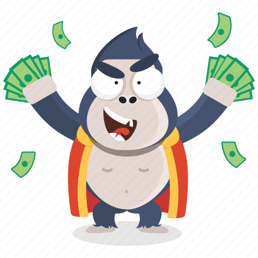 Emoji, emoticon, gorilla, money, rich, smiley, sticker icon - Download on Iconfinder