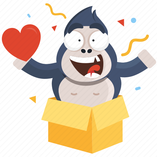 Emoji, emoticon, gorilla, love, smiley, sticker, surprise icon - Download on Iconfinder