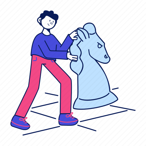 Planning, strategy, plan, chess, business, marketing, horse illustration - Download on Iconfinder