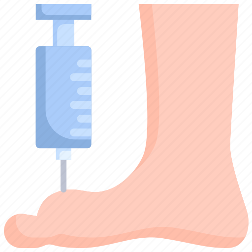 Gout, injection, foot, inflammation, osteoarthritis, medicine, doctor icon - Download on Iconfinder