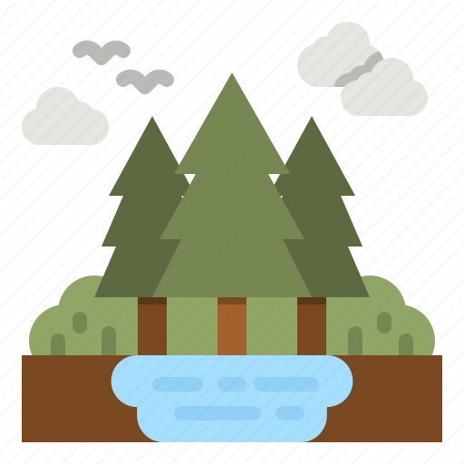 Forest, tree, nature, woodland, landscape icon - Download on Iconfinder