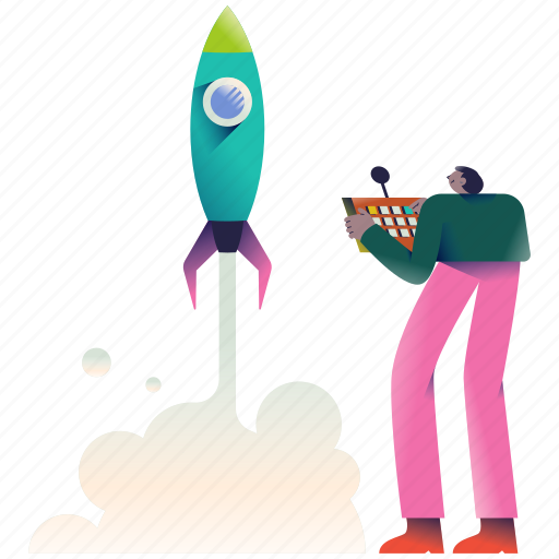 Business, rocket, launch, remote, control, game, toy illustration - Download on Iconfinder