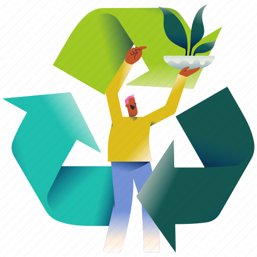 Ecology, recycle, recycling, nature, protection, environment, arrows illustration - Download on Iconfinder