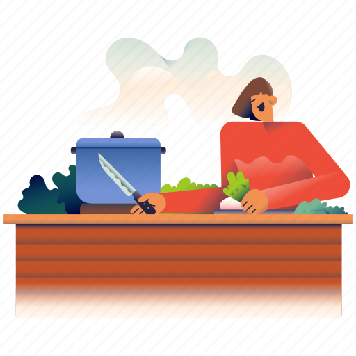 Food, cooking, kitchen, meal, prepare, preparation, show illustration - Download on Iconfinder
