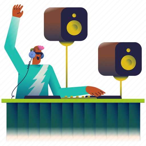 Music, entertainment, speaker, dj, party, electronic, device illustration - Download on Iconfinder