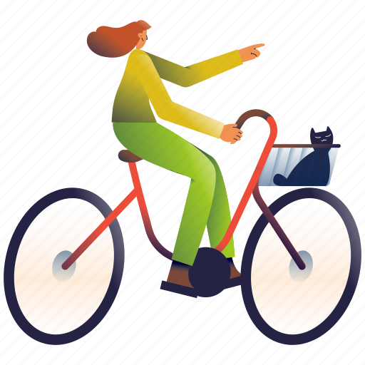 Transportation, animals, bike, bicycle, travel, transport, woman illustration - Download on Iconfinder