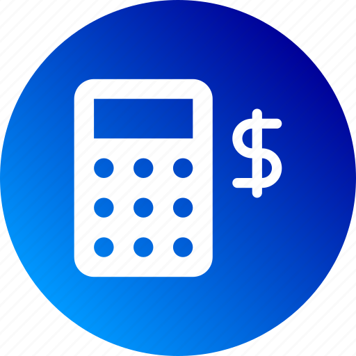 Accountability, budget, calculator, dollar sign, gradient, math icon - Download on Iconfinder