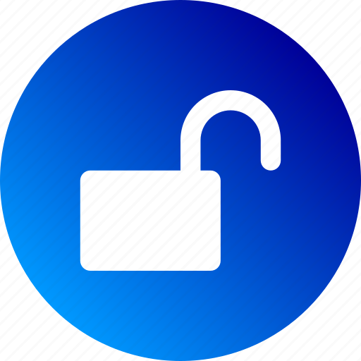 Gradient, open, opened, public, unblocked, unlock icon - Download on Iconfinder
