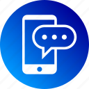 chat, gradient, message, mobile, phone, smartphone, sms