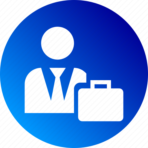 Briefcase, business, gradient, officer, sales person, suit, suitcase icon - Download on Iconfinder
