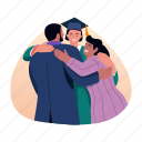 family, hug, happy, proud, graduation, convocation