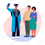 family, selfie, taking, picture, photography, graduation, convocation 