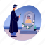 memorial, grave, graduate, scholar, student 