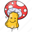 mushroom, fungi, toadstool, graffiti, emoticon, emoji, cartoon 