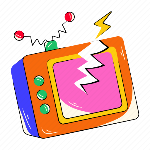 Television, telecasting, broadcasting, tv, electronics sticker - Download on Iconfinder