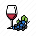 glass, wine, red, grapes, grape, bunch
