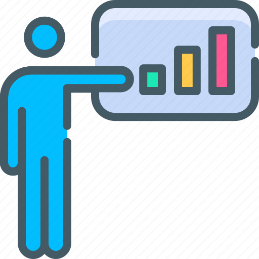 Analytics, bar, chart, diagram, graph, men, presentation icon - Download on Iconfinder