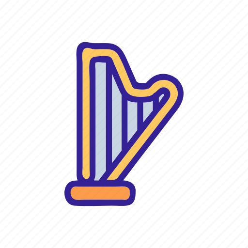 Contour, greek, harp, linear, music, sound icon - Download on Iconfinder