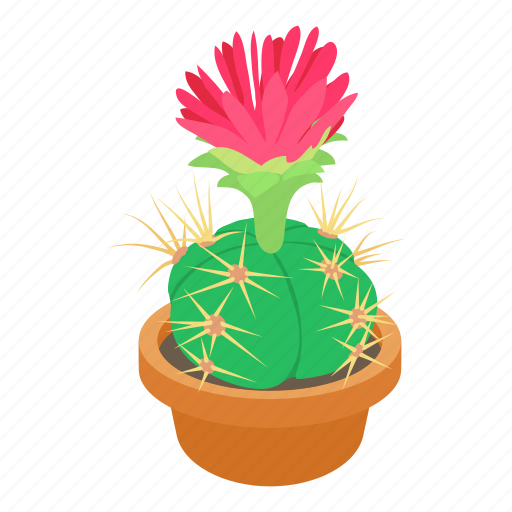Cactus, cartoon, decorative, flower, green, red, white icon - Download on Iconfinder