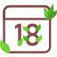 .svg, calendar, date, day, green, leaf, green leaf, plant, event, schedule, ecology, format, nature 