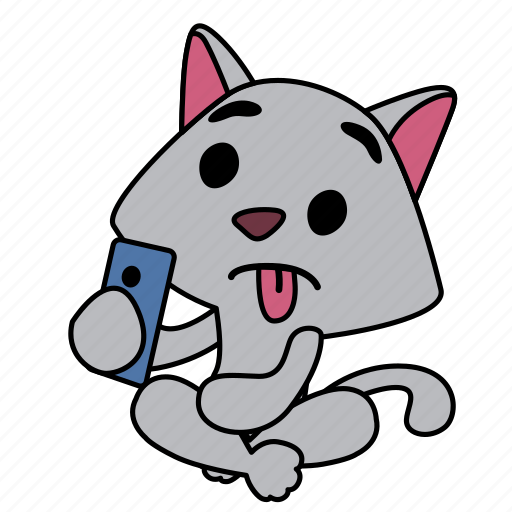 Cat, funny, making faces, making selfie, sitting, smart phone, weirdo icon - Download on Iconfinder