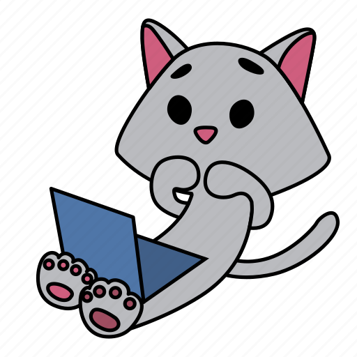 Animal, cat, computer, confused, laptop, scared, sitting icon - Download on Iconfinder