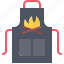 apron, fire, bonfire, bbq, barbecue, cooking, food 