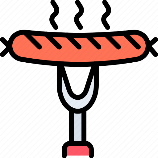 Fork, sausage, bbq, barbecue, cooking, food icon - Download on Iconfinder