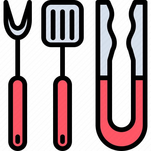 Fork, tongs, spatula, bbq, barbecue, cooking, food icon - Download on Iconfinder