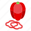 red, paprika, isometric, pepper 