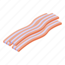 bacon, isometric, pork 