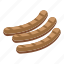 grilled, sausage, isometric, grill 