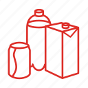 soda, bottle, can, drink, groceries, juice, water