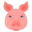 pork, bacon, ham, face, head, farm, animal 