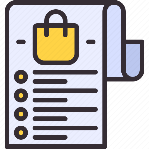Shopping, list, paper, shop, wishlist icon - Download on Iconfinder