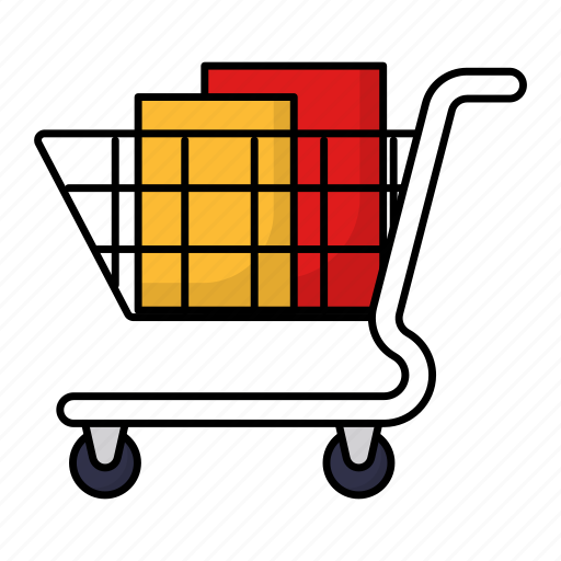 Trolley, shopping, cart, market, grocery, buying, stainless steel icon - Download on Iconfinder