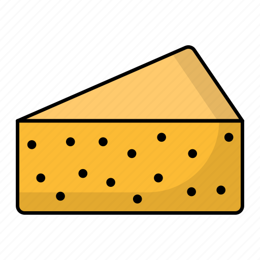 Cheese, dairy, slice, meal, cheddar, swiss cheese, emmentaler icon - Download on Iconfinder