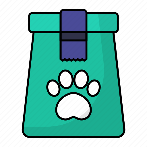 Pet food, packet, dog food, box, paw print, grocery item icon - Download on Iconfinder