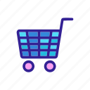 basket, cart, contour, grocery, wheel