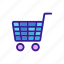 basket, cart, contour, grocery, wheel 