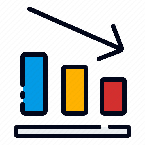 Loss, lost, churn, lower, bar chart, graph, line graph icon - Download on Iconfinder