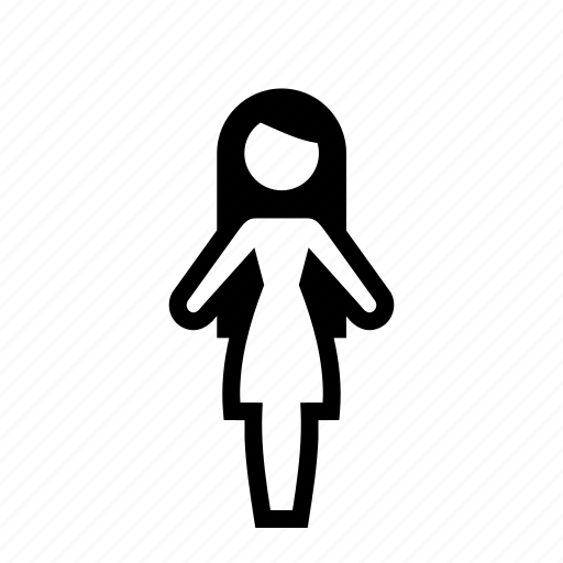Dress, girl, line, longhair, populair, woman icon - Download on Iconfinder